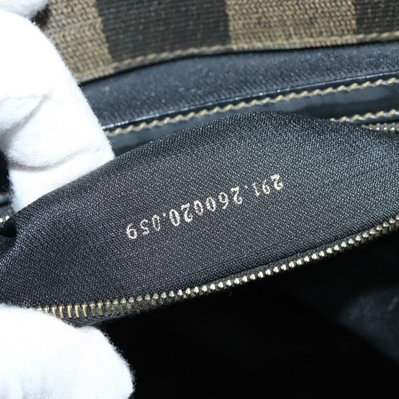 【日本直送】FENDI 胡桃色帆布手提包 PVC 兩用黑色棕色 正品 gh1157-11