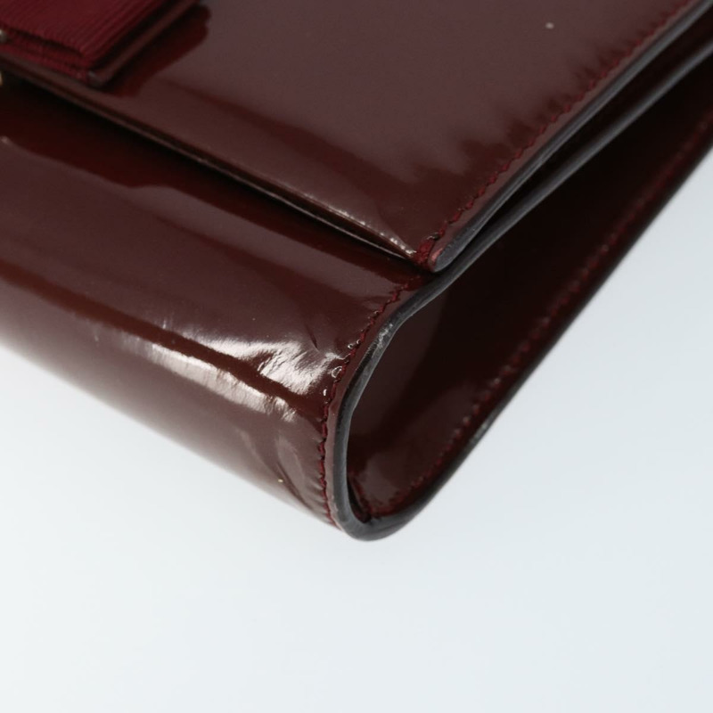 【日本直送】Salvatore Ferragamo Vala 鏈條單肩包 琺瑯紅銀色 正品 gh1177-8