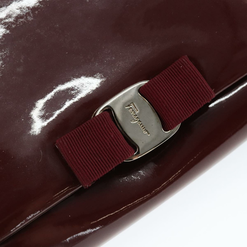 【日本直送】Salvatore Ferragamo Vala 鏈條單肩包 琺瑯紅銀色 正品 gh1177-16