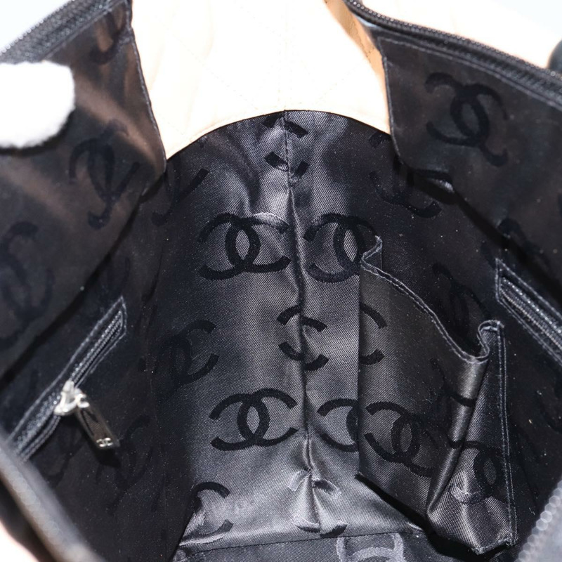 【日本直送】香奈兒 Cambon Line 馬特拉斯手提包小羊皮米色銀色 CC 正品 149221-18