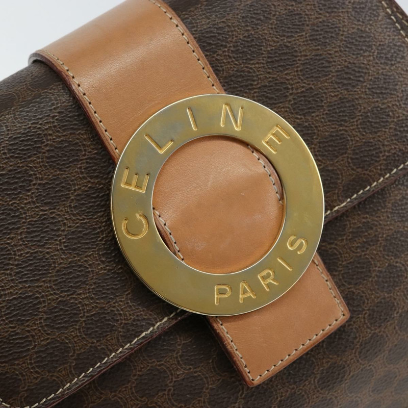 【日本直送】CELINE Circle Macadam帆布手提包 PVC皮革 棕色 金色 正品 149189-16