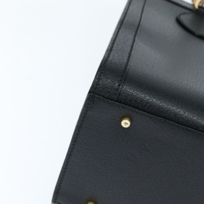 【日本直送】GUCCI 竹節手提包 皮革 黑色 金色 002 1186 0260 正品 gh1150-8
