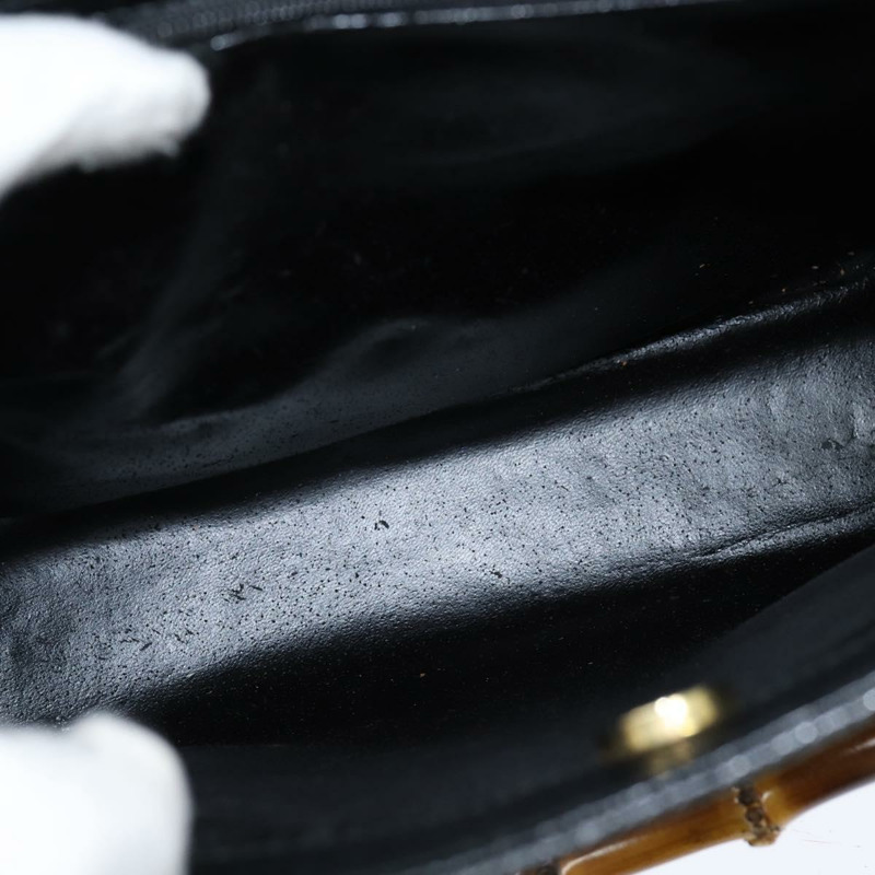 【日本直送】GUCCI 竹節手提包 皮革 黑色 金色 002 1186 0260 正品 gh1150-9