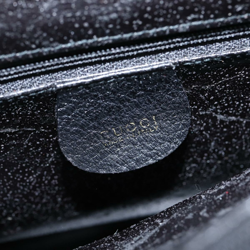 【日本直送】GUCCI 竹節手提包 皮革 黑色 金色 002 1186 0260 正品 gh1150-16