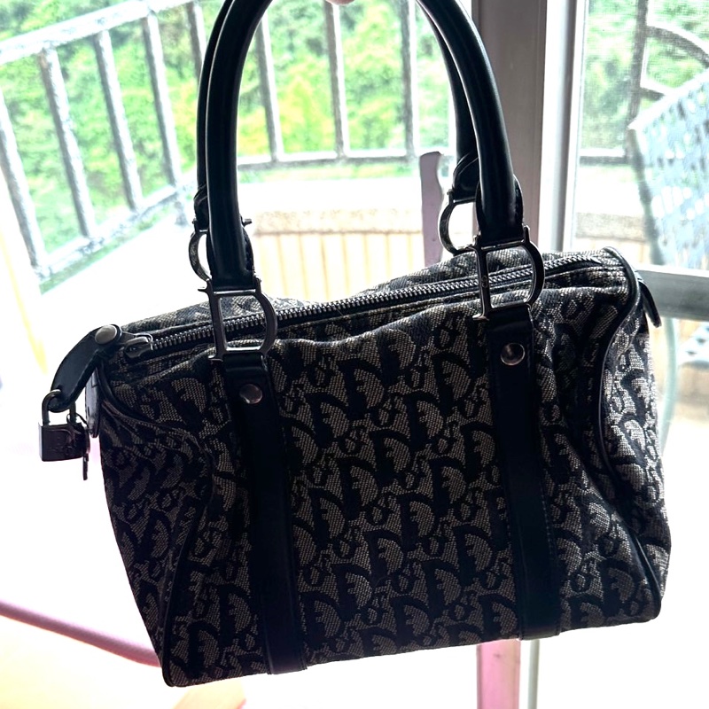 Dior 老花波士頓包 銀色 vintage-1