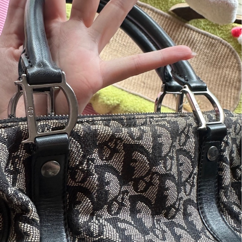 Dior 老花波士頓包 銀色 vintage-14