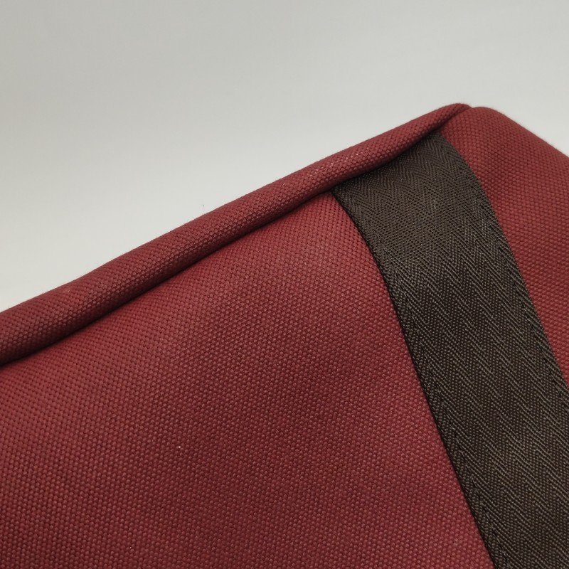 Hermes Groom徽標斜挎包單肩包帆布銀扣55愛馬仕紅47巧克力色B刻-20