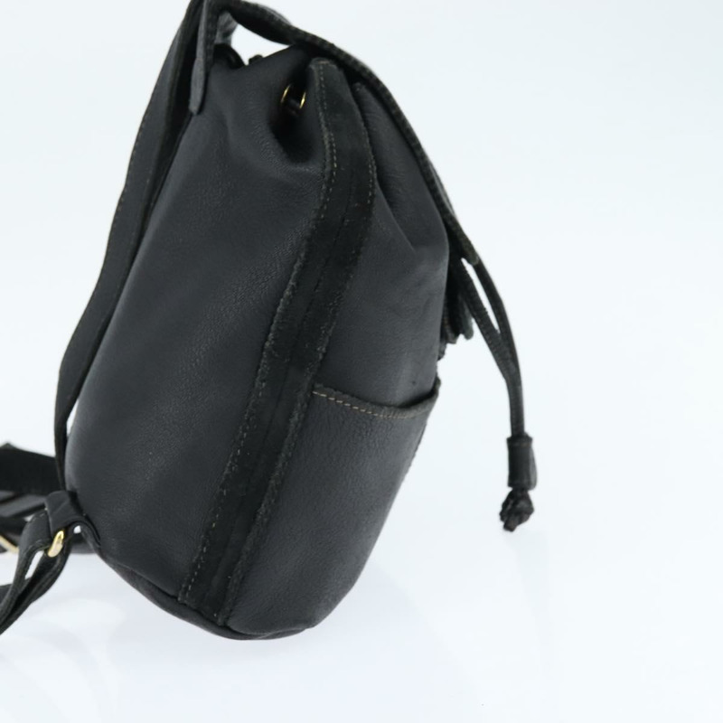 【日本直送】FENDI 黑色金色皮革雙肩包，貨號 149132-3