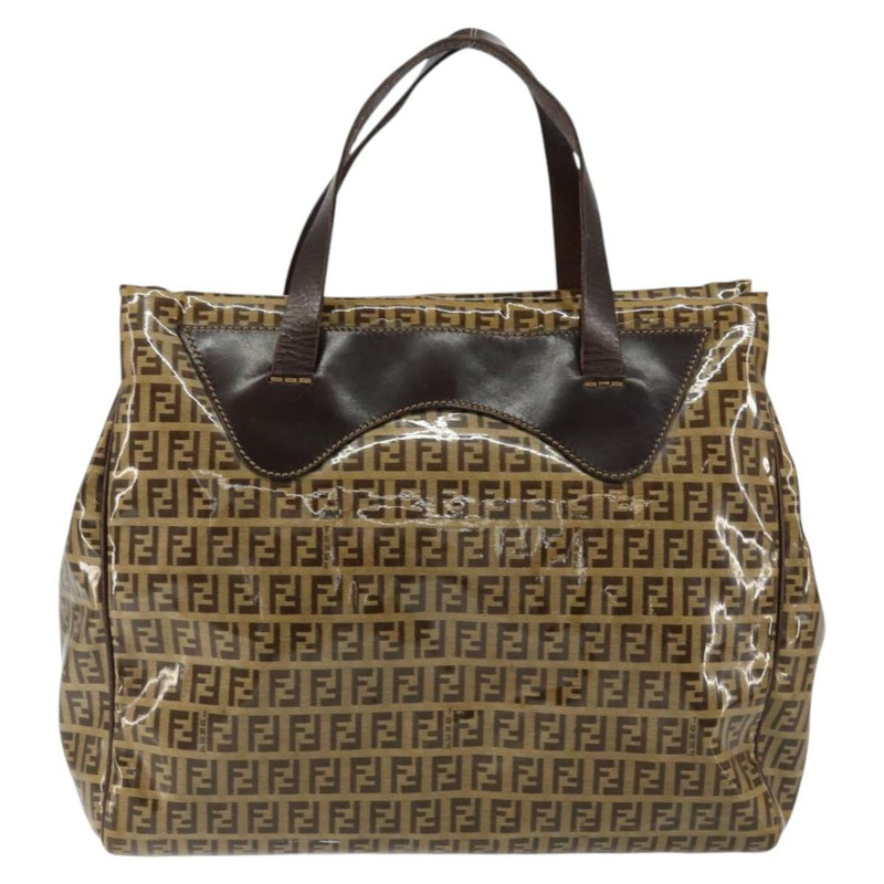 【日本直送】FENDI Zucchino帆布手提包 米色 金色 正品 150075-1