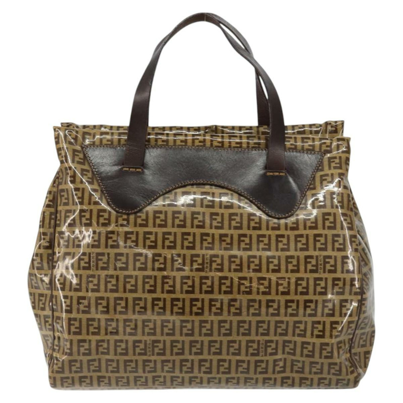 【日本直送】FENDI Zucchino帆布手提包 米色 金色 正品 150075-12