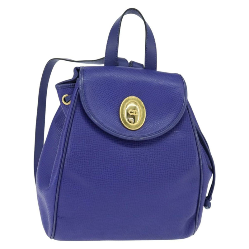 【日本直送】Christian Dior 皮革肩背包 藍色 金色 正品 150068-0