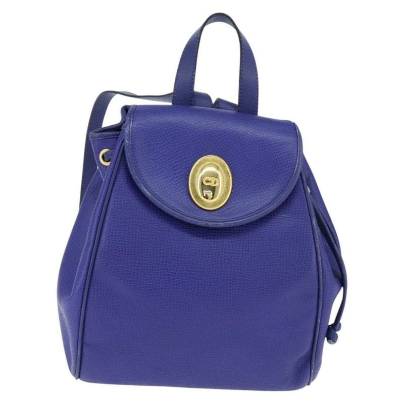 【日本直送】Christian Dior 皮革肩背包 藍色 金色 正品 150068-12