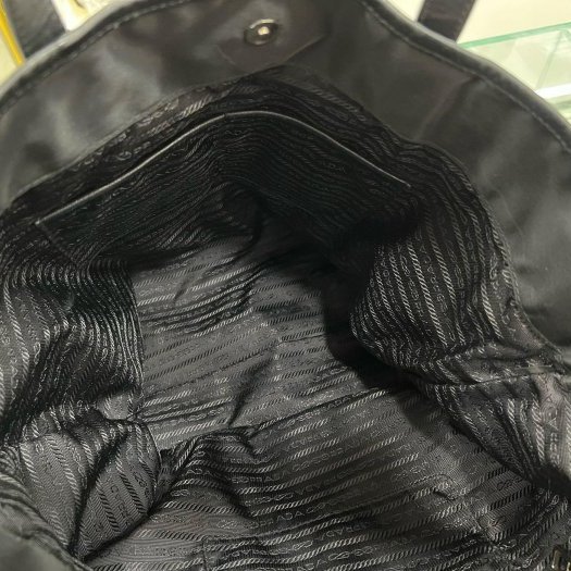 東區正精品㊣PRADA B4506I 黑色尼龍銀三角牌機器人包手提包肩背包購物袋 RZ6030-1