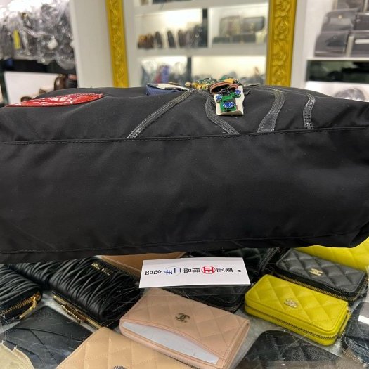 東區正精品㊣PRADA B4506I 黑色尼龍銀三角牌機器人包手提包肩背包購物袋 RZ6030-4