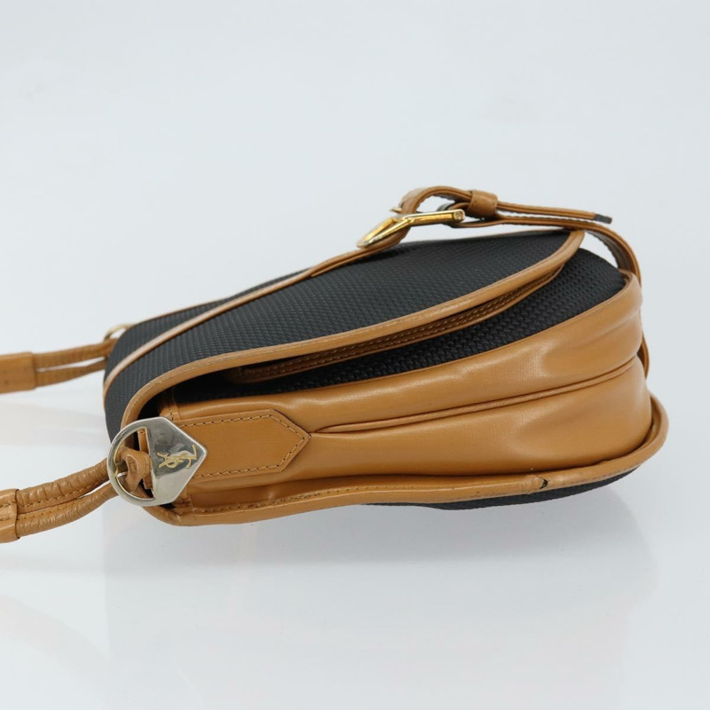 【日本直送】SAINT LAURENT 單肩包 PVC 皮革 黑色 金色 正品 150003-3