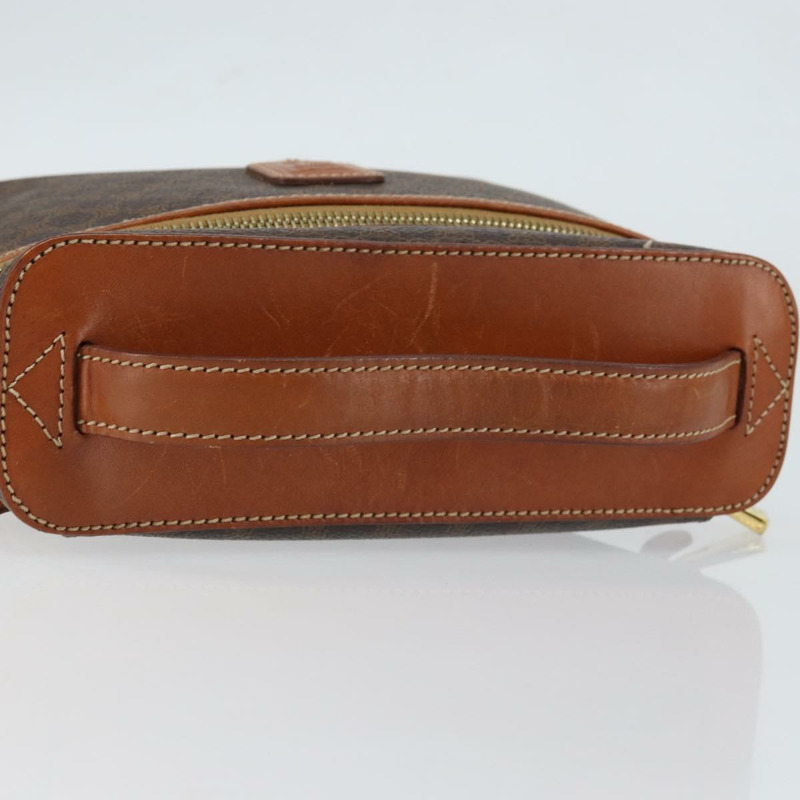 【日本直送】CELINE Macadam帆布化妝包 PVC皮革 棕色 金色 Auth 149953-6