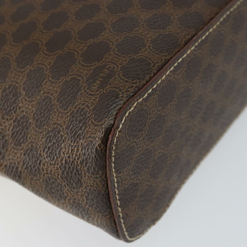 【日本直送】CELINE Macadam帆布化妝包 PVC皮革 棕色 金色 Auth 149953-14