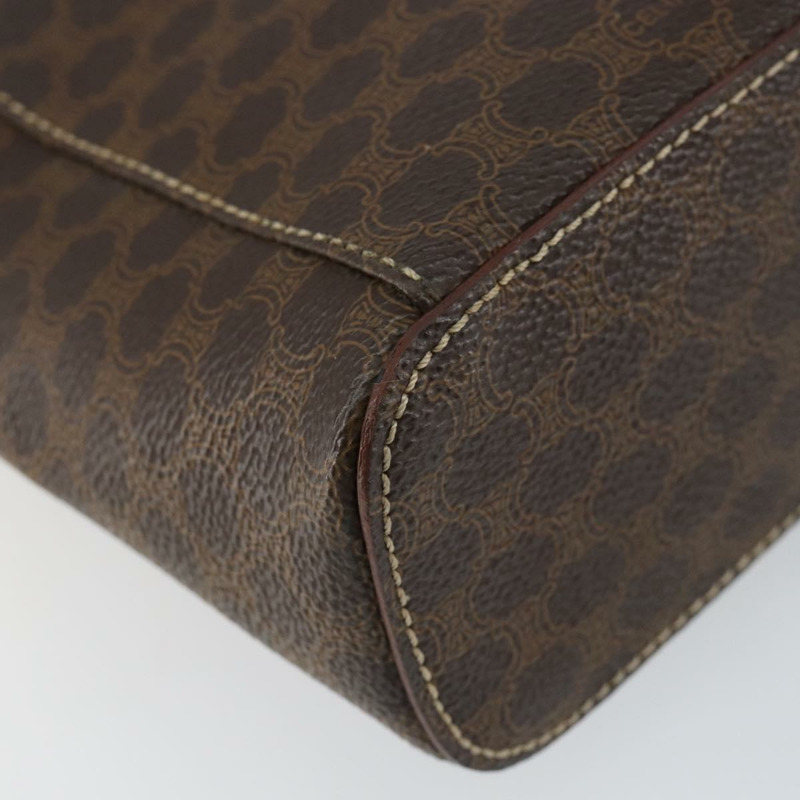 【日本直送】CELINE Macadam帆布化妝包 PVC皮革 棕色 金色 Auth 149953-16