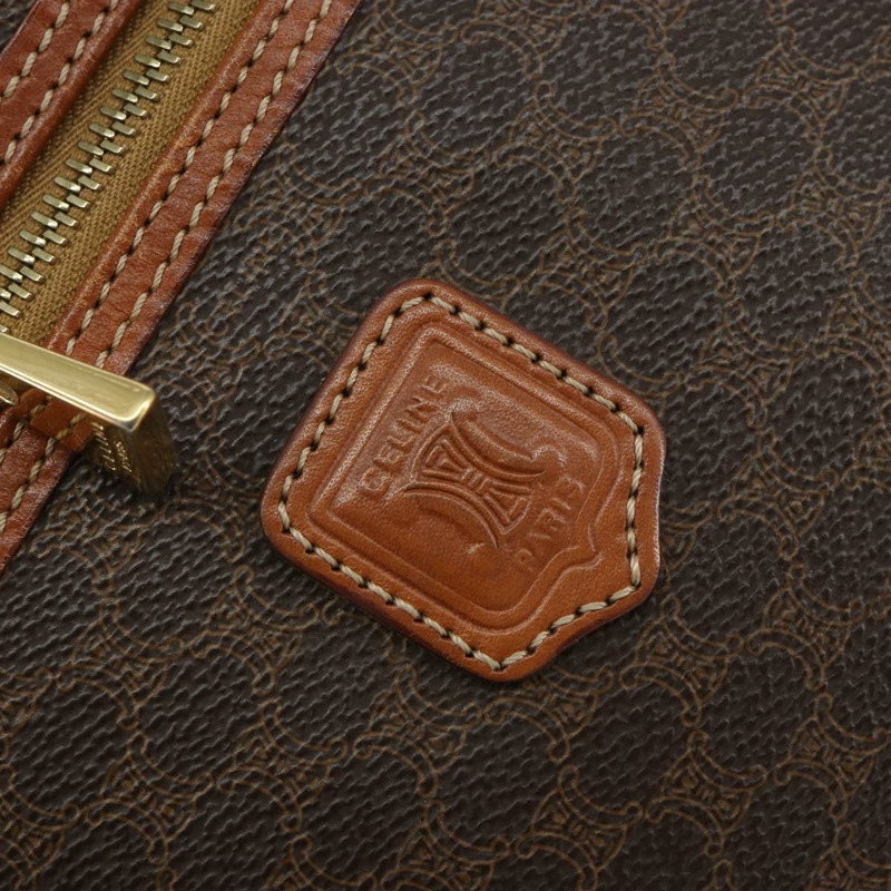 【日本直送】CELINE Macadam帆布化妝包 PVC皮革 棕色 金色 Auth 149953-17