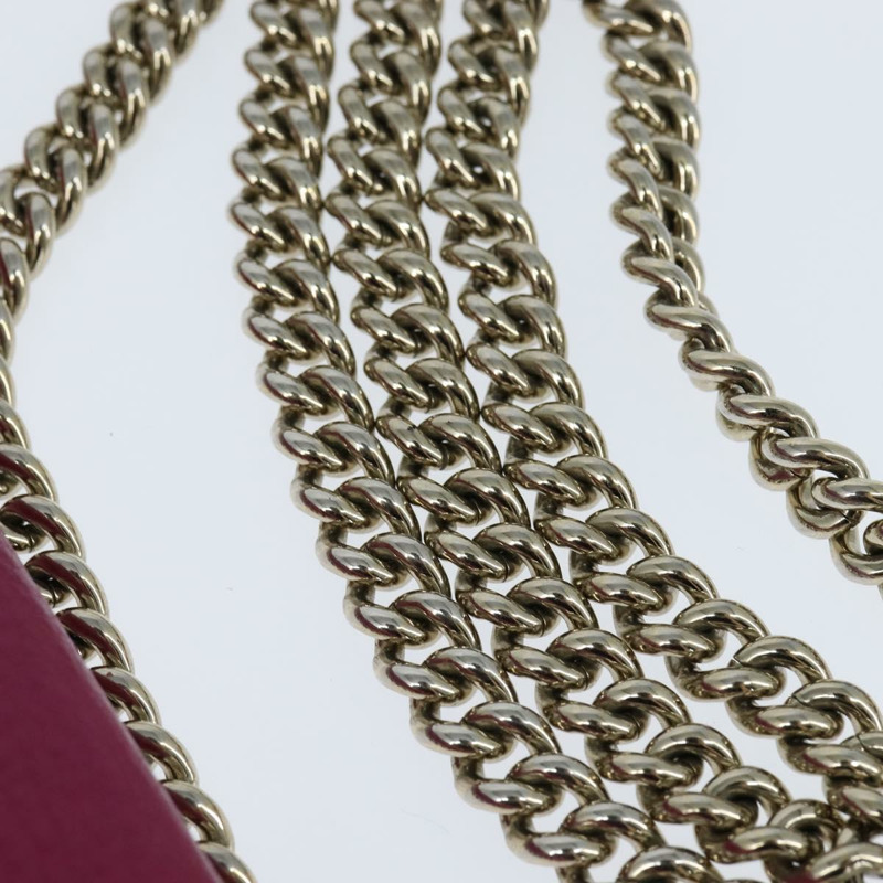 【日本直送】GUCCI Soho鏈條單肩包 皮革 粉紅色 金色 336752 正品 150086-7