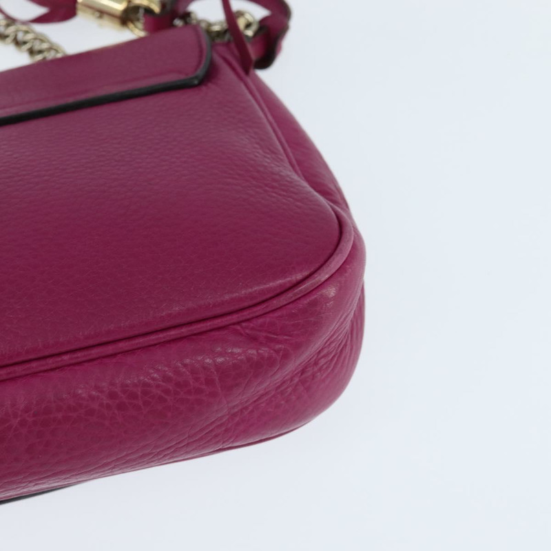 【日本直送】GUCCI Soho鏈條單肩包 皮革 粉紅色 金色 336752 正品 150086-8