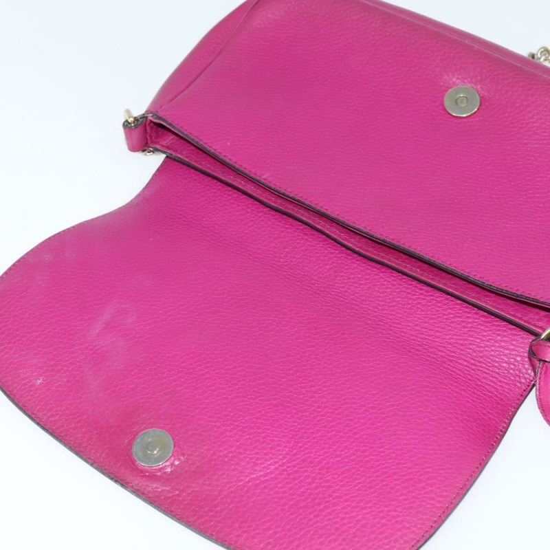 【日本直送】GUCCI Soho鏈條單肩包 皮革 粉紅色 金色 336752 正品 150086-16