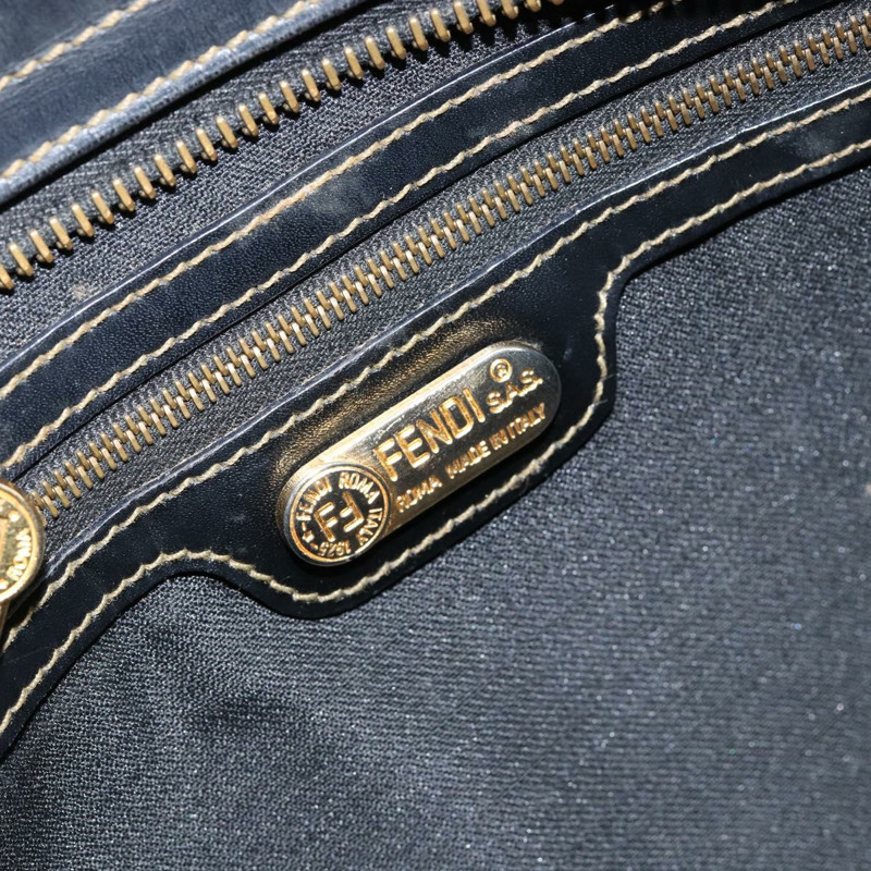 【日本直送】FENDI 胡桃色帆布手提包 PVC 黑色 棕色 金色 正品 150002-16