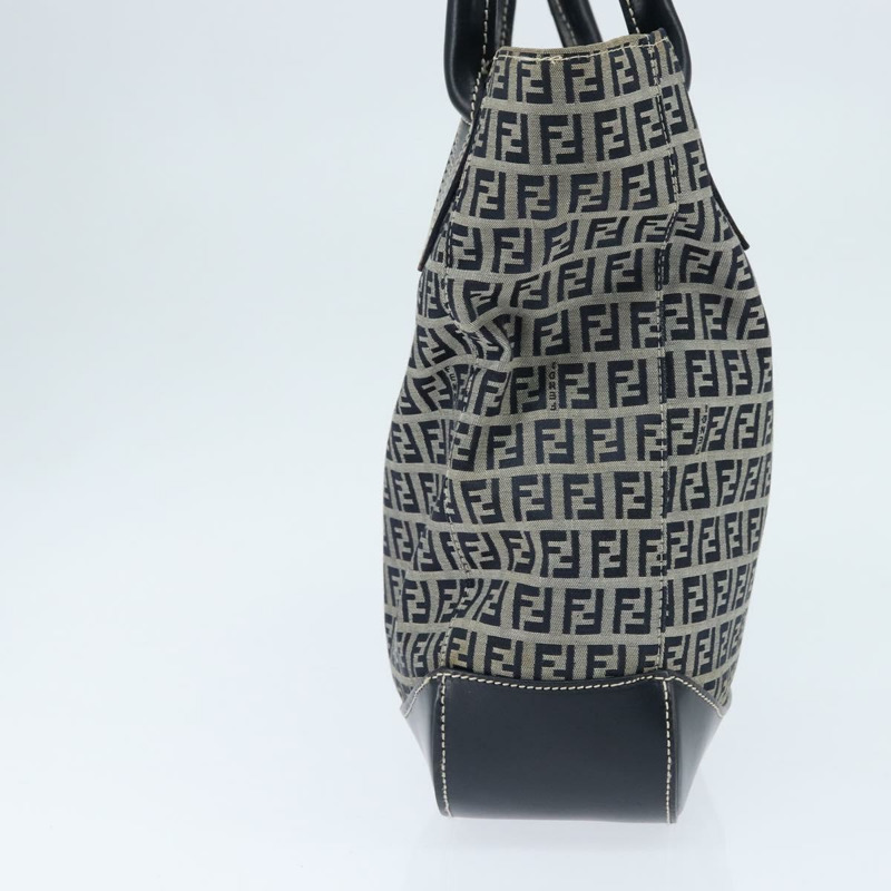 【日本直送】FENDI Zucchino帆布手提包 海軍藍 銀色 正品 150033-2