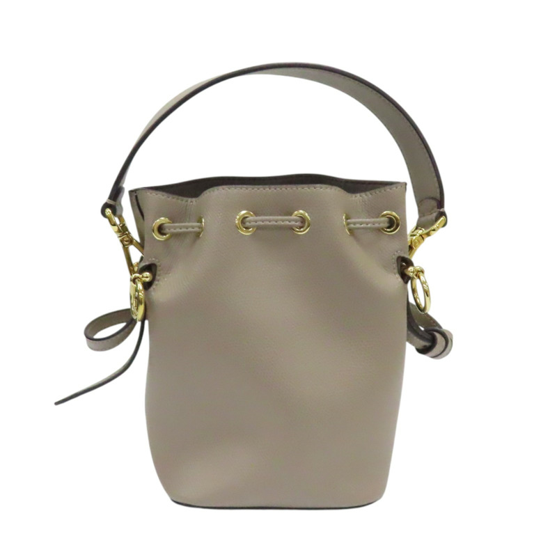 灰色 牛皮 Mon Tresor 水桶 斜背包-1