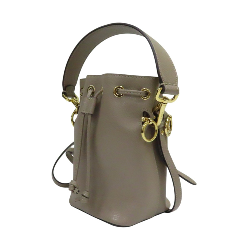 灰色 牛皮 Mon Tresor 水桶 斜背包-2