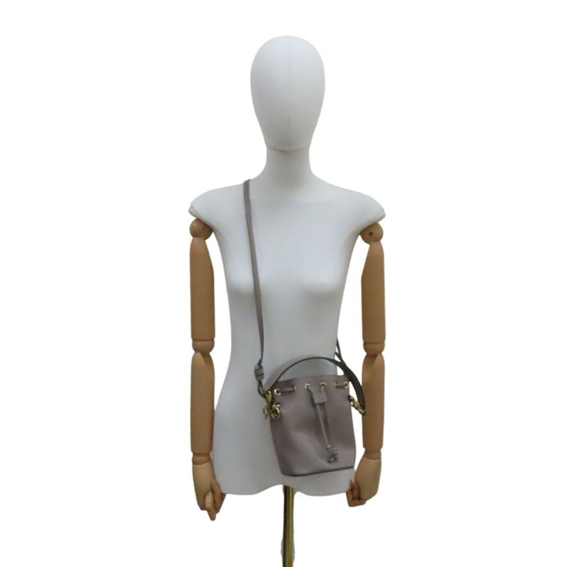灰色 牛皮 Mon Tresor 水桶 斜背包-8