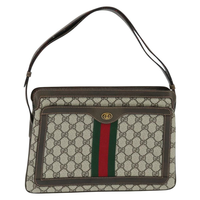 【日本直送】GUCCI GG Supreme Web Sherry Line 單肩包 PVC 米色 378 001 4085 正品 150126-0
