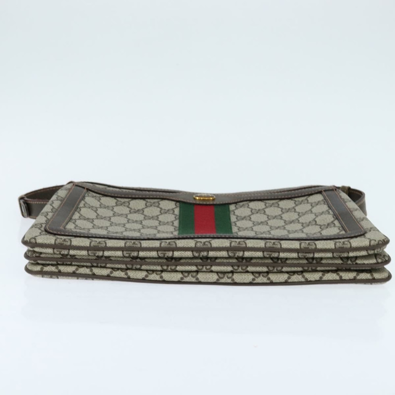 【日本直送】GUCCI GG Supreme Web Sherry Line 單肩包 PVC 米色 378 001 4085 正品 150126-4