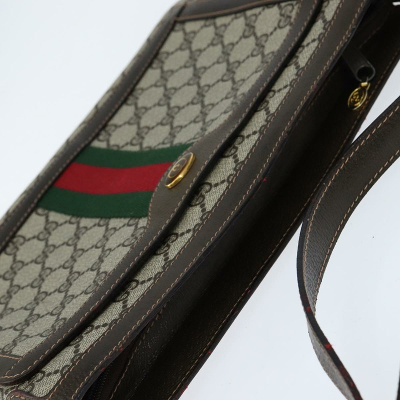【日本直送】GUCCI GG Supreme Web Sherry Line 單肩包 PVC 米色 378 001 4085 正品 150126-5