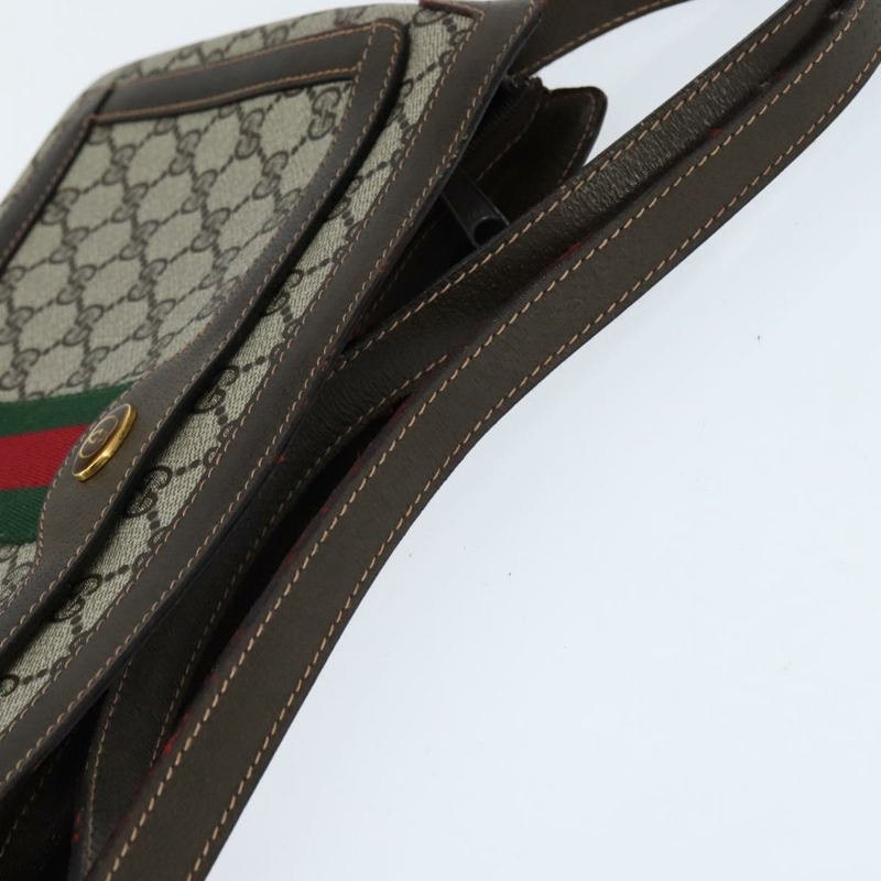 【日本直送】GUCCI GG Supreme Web Sherry Line 單肩包 PVC 米色 378 001 4085 正品 150126-6