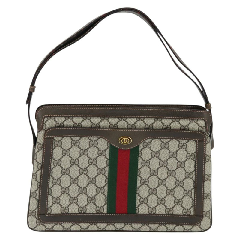 【日本直送】GUCCI GG Supreme Web Sherry Line 單肩包 PVC 米色 378 001 4085 正品 150126-12