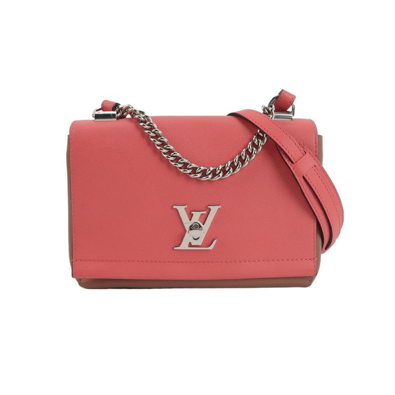 Louis Vuitton (LV) Lockme 牛皮拼色LV轉鎖斜挎包單肩包-0