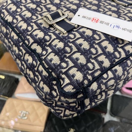 東區正精品㊣DIOR M1293VRW_M928 藍色緹花布帆布雙扣後背包斜背包 RZ6029-6