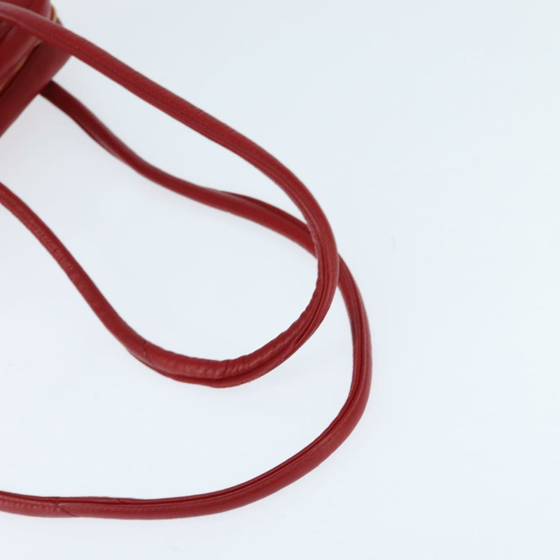 【日本直送】香奈兒 V 字縫線單肩包 羊皮 紅色 金色 CC 標誌 Auth bs30476-6