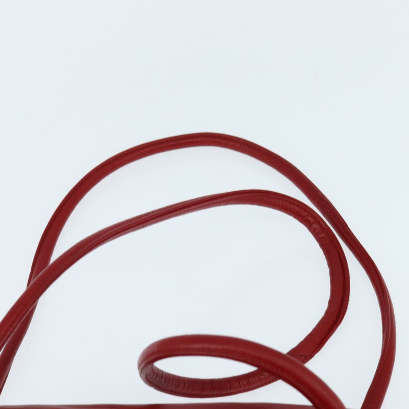 【日本直送】香奈兒 V 字縫線單肩包 羊皮 紅色 金色 CC 標誌 Auth bs30476-13