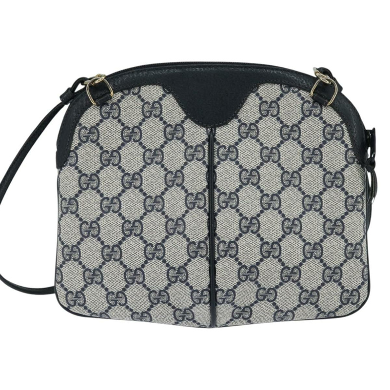 【日本直送】GUCCI GG Supreme Sherry Line 單肩包 PVC 海軍藍/金色 904 02 047 Auth bs30434-1