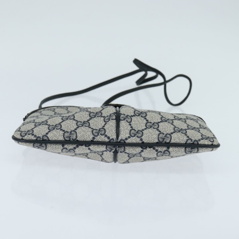 【日本直送】GUCCI GG Supreme Sherry Line 單肩包 PVC 海軍藍/金色 904 02 047 Auth bs30434-4