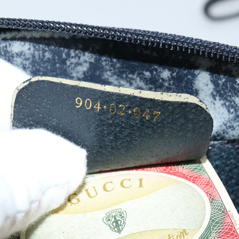 【日本直送】GUCCI GG Supreme Sherry Line 單肩包 PVC 海軍藍/金色 904 02 047 Auth bs30434-11