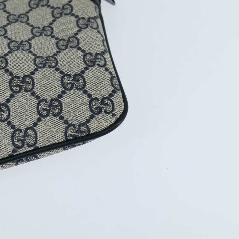 【日本直送】GUCCI GG Supreme Sherry Line 單肩包 PVC 海軍藍/金色 904 02 047 Auth bs30434-15