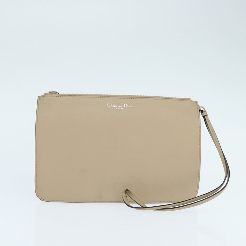 【日本直送】Christian Dior Diorissimo 手提包 皮革 2way 米色 銀色 正品 bs29767-24