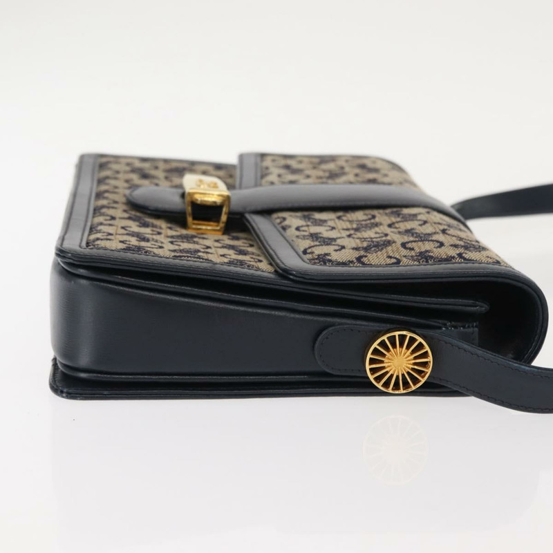 【日本直送】CELINE C Sulky 肩包 帆布 皮革 海軍藍 金色 正品 ep11628-4