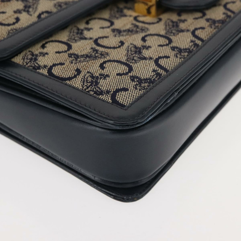 【日本直送】CELINE C Sulky 肩包 帆布 皮革 海軍藍 金色 正品 ep11628-10