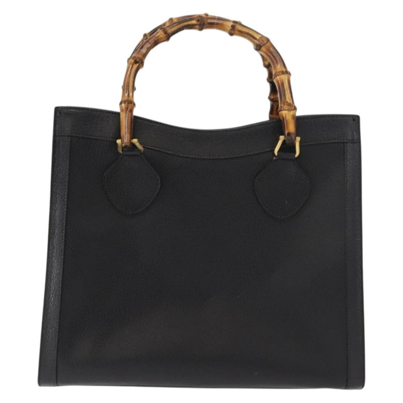 【日本直送】GUCCI 竹節手提包 皮革 黑色 金色 002 1186 0260 正品 ep11571-1