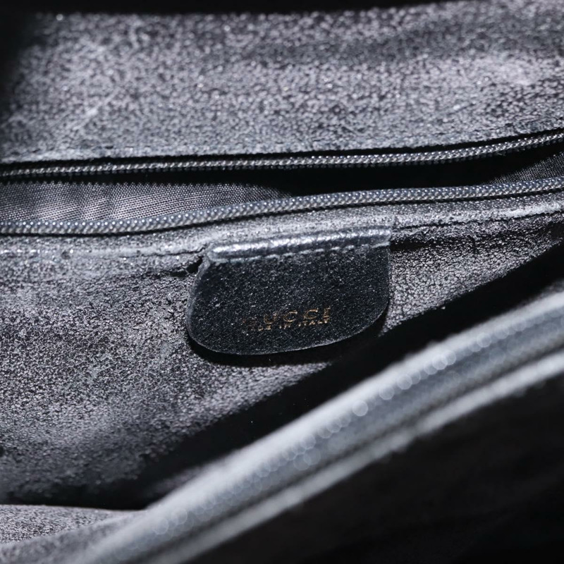 【日本直送】GUCCI 竹節手提包 皮革 黑色 金色 002 1186 0260 正品 ep11571-13