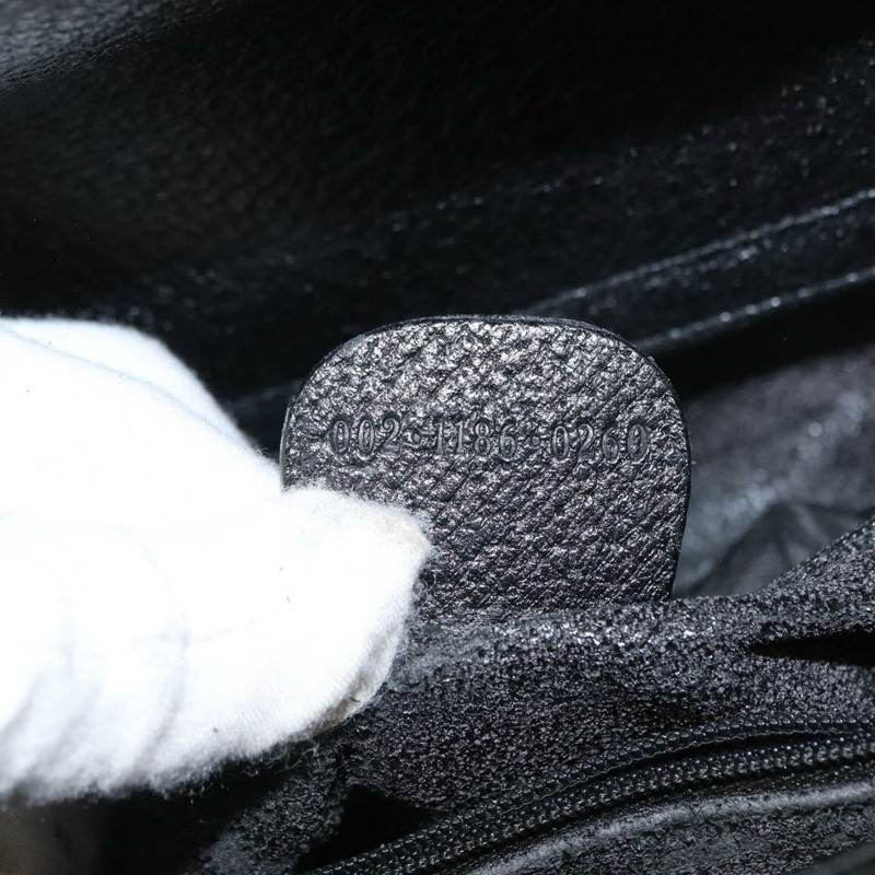 【日本直送】GUCCI 竹節手提包 皮革 黑色 金色 002 1186 0260 正品 ep11571-19